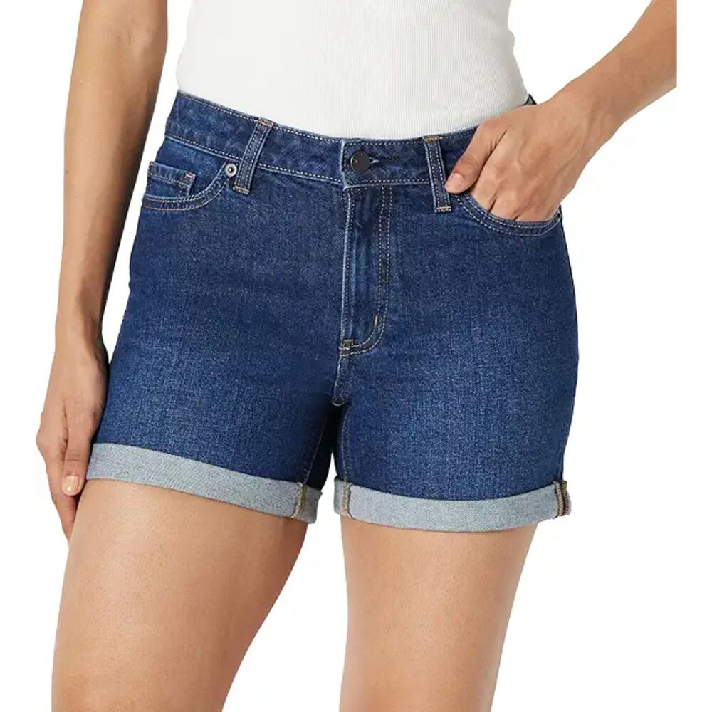 Women's Mid-Rise Stretchy Slim Fit 4" Denim Shorts size 12
